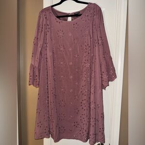 torrid Mauve Eyelet Midi Dress